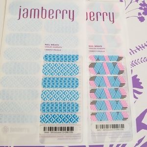 Jamberry pink and blue graphic nail wraps duo